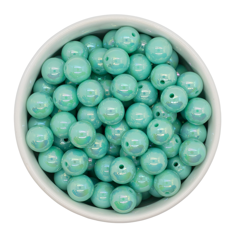Fresh Mint Iridescent Beads 12mm (Package of 20)