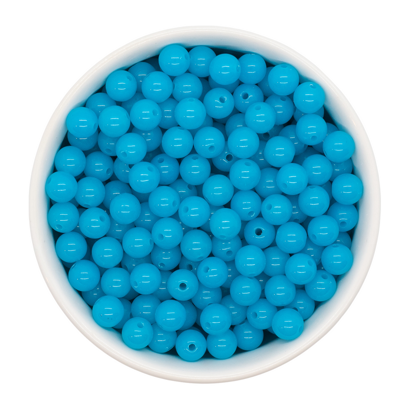 Neon Blue Solid Beads 8mm (Package of Approx. 50 Beads)