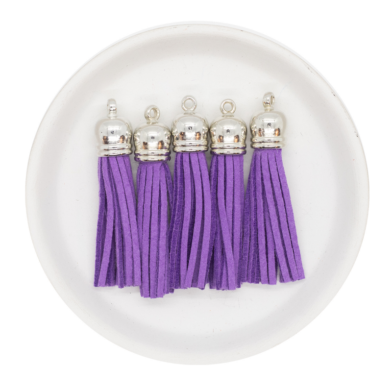 Purple Tassel w/Silver Cap 50mm (Package of 5)