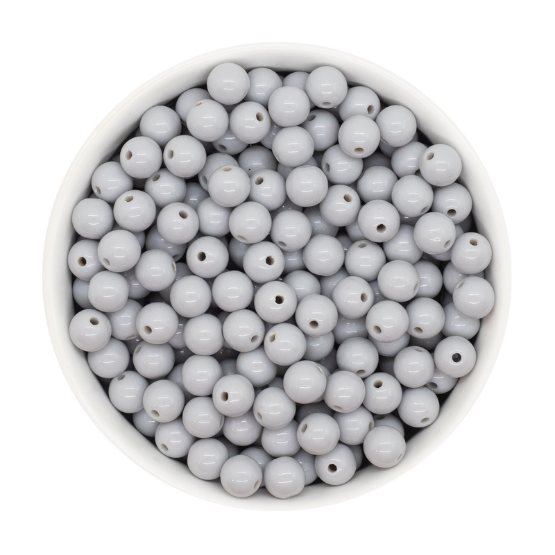 Coin Grey Solid Beads 8mm