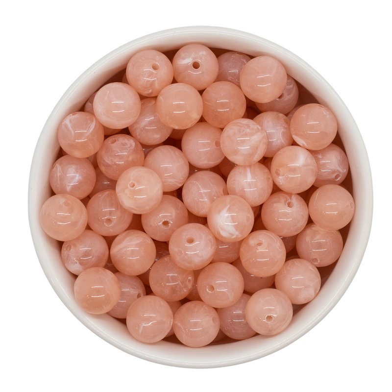 Peach Marble Beads 12mm