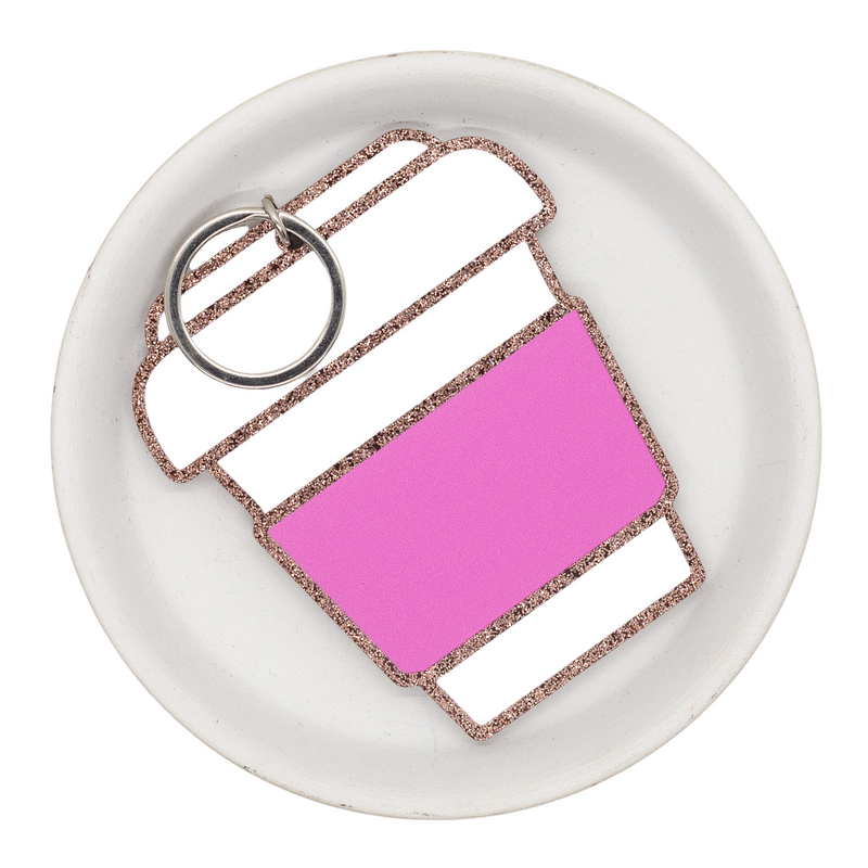 Hot Pink To Go Mug Acrylic Keychain Base