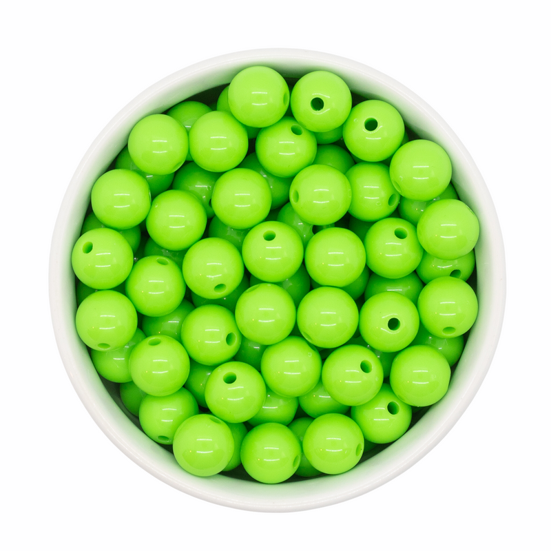 Lime Green Solid Beads 12mm