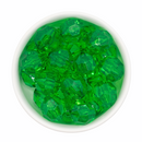 Kelly Green Translucent Facet Beads 20mm (Package of 10)