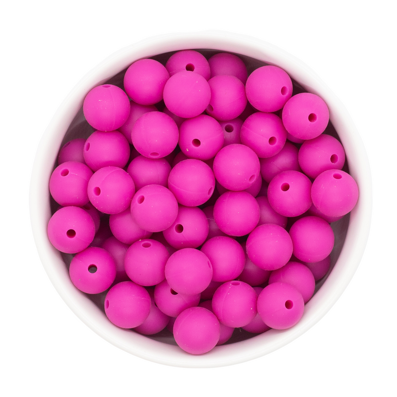 Fuchsia Silicone Beads 12mm (Package of 20)