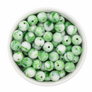 Green and White Marble Beads 12mm (Package of 20)
