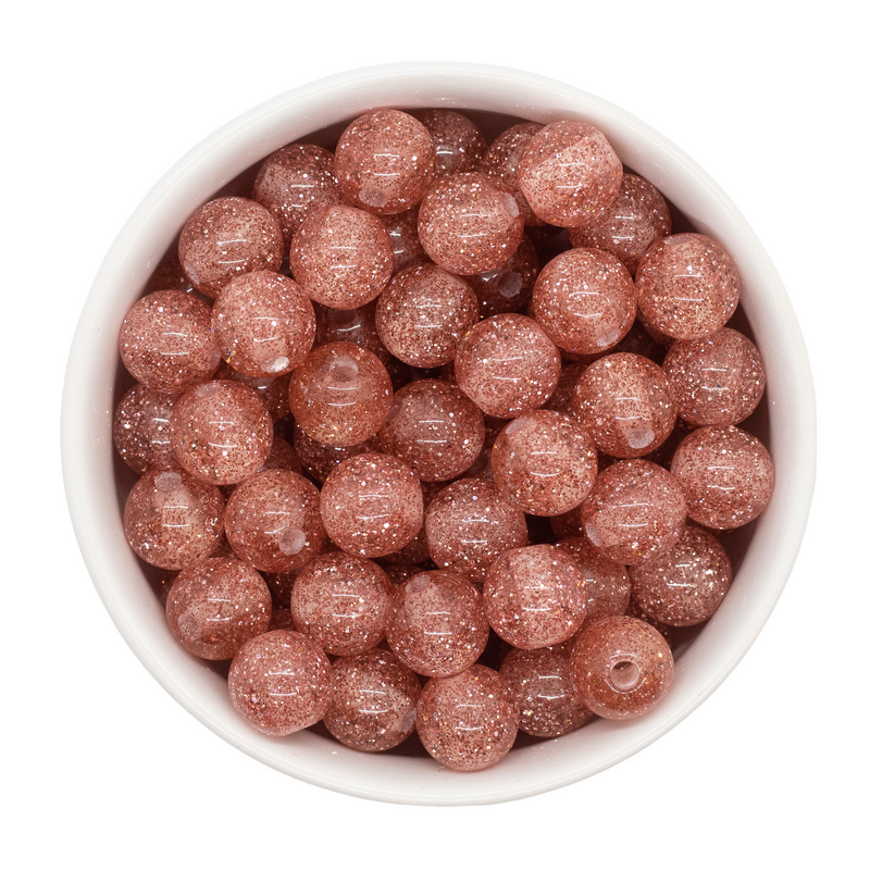 Blush Glitter Beads 12mm (Package of 20)