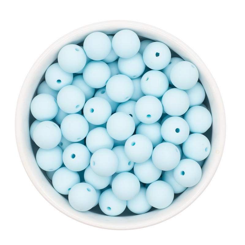Arctic Blue Chalk Matte Beads 12mm (Package of 20)