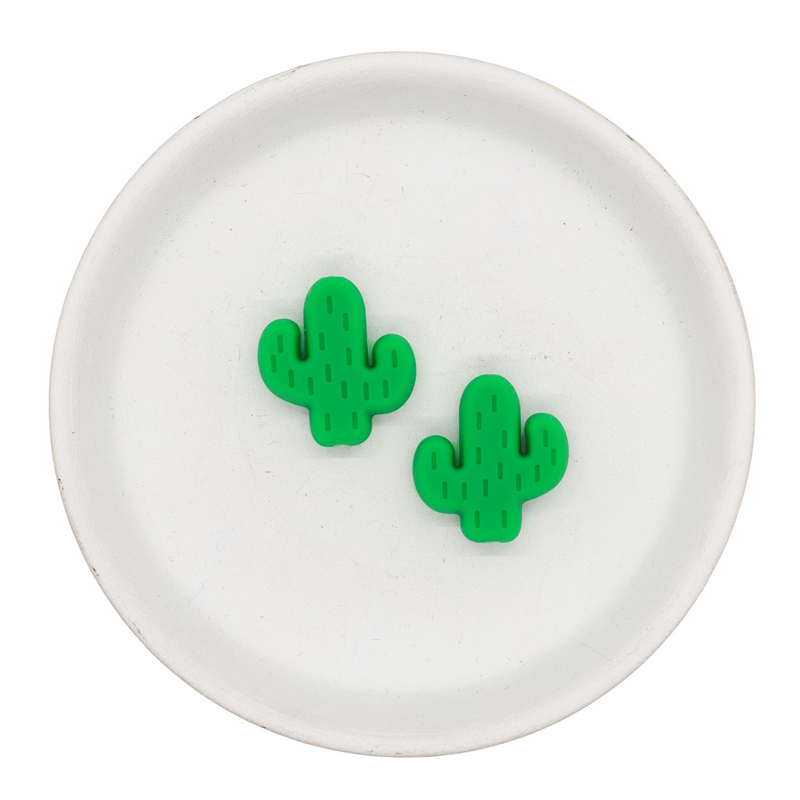 Jungle Green Cactus Silicone Focal Bead 23x25mm