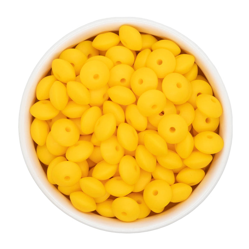 School Bus Yellow Silicone Lentil Beads 7x12mm (Package of 20)
