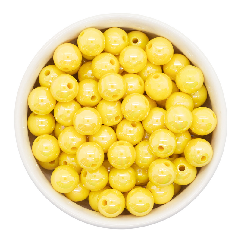 Yellow Iridescent Beads 12mm