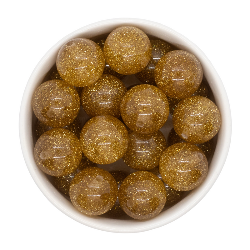 Gold Glitter Beads 20mm (Package of 10)