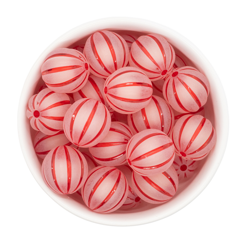 Red Frosted Pumpkin Beads 20mm (Package of 10)