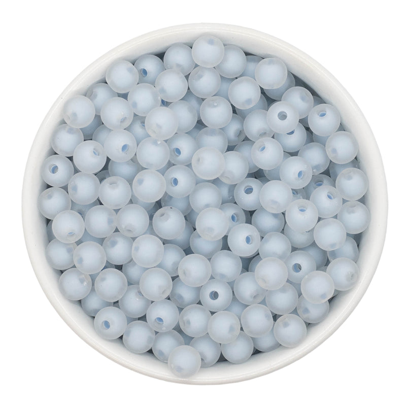 Pale Blue Frosted Beads 8mm (Package of Approx. 50 Beads)