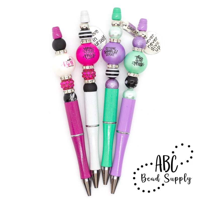 Beadable Pen Bead Pens with Assorted Colors Beads for Pens