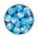 Azure and White Resin Confetti Beads 20mm (Package of 10)