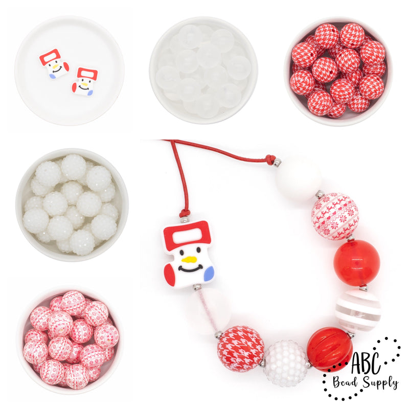 Red Christmas Sweater Matte Beads 20mm