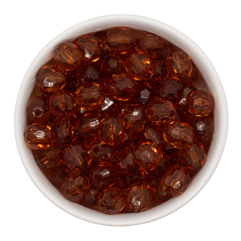 Caramel Translucent Facet Beads 12mm (Package of 20)