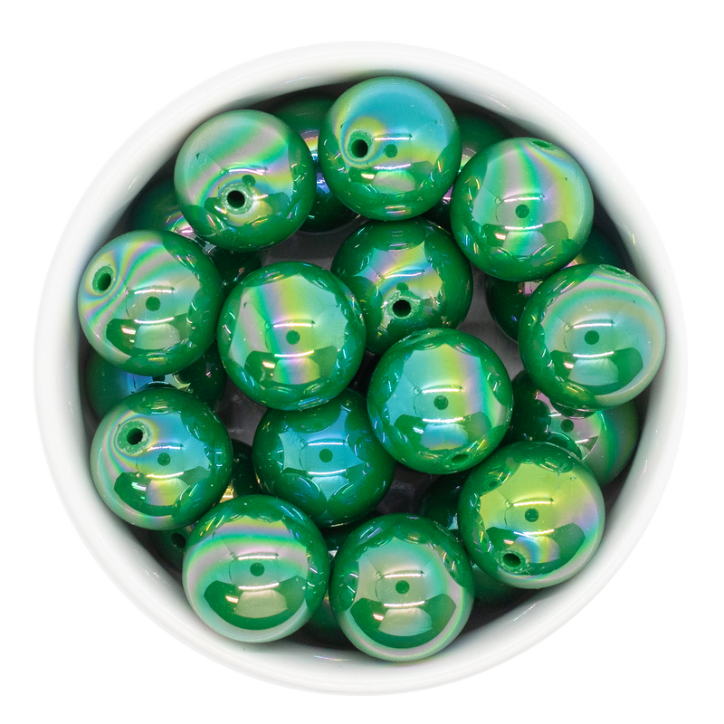 Green Iridescent Beads 20mm (Package of 10)