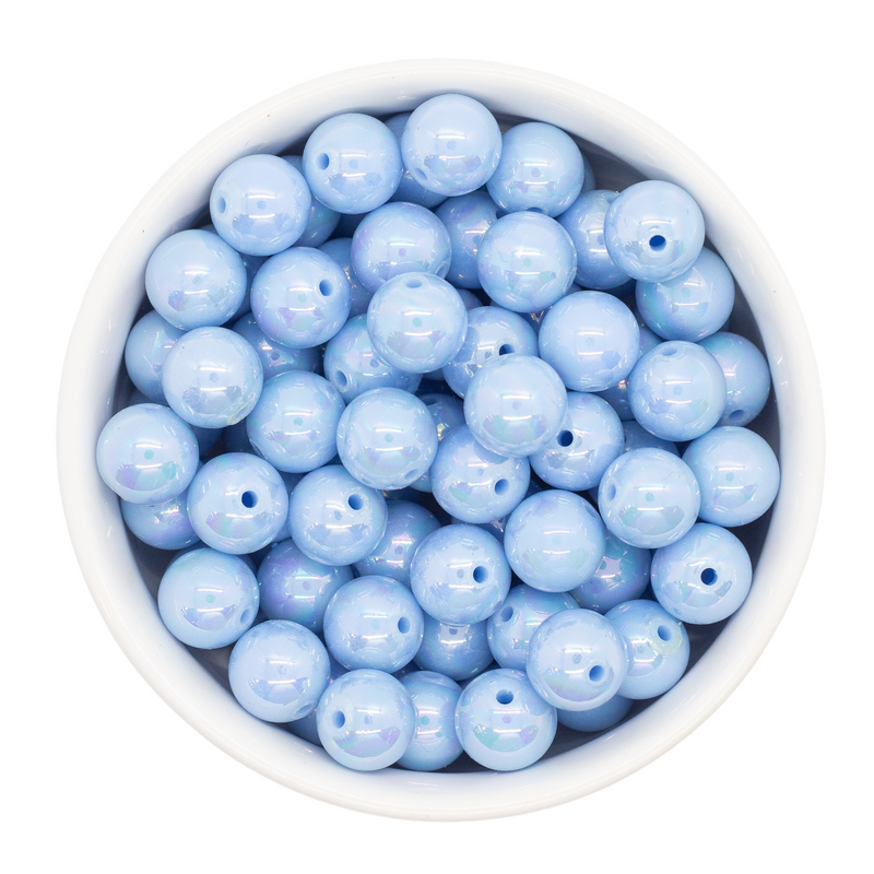 Sky Blue Iridescent Beads 12mm