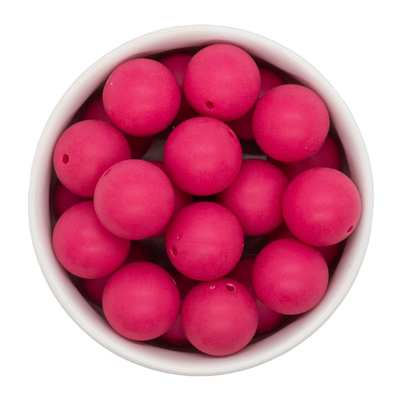 Hot Pink Chalk Matte Beads 20mm (Package of 10)