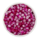 Magenta & Clear Duo Crackle Beads 8mm (Package of Approx. 50 Beads)