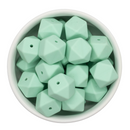 Mint Green Hexagon Silicone Beads 17mm (Package of 5)