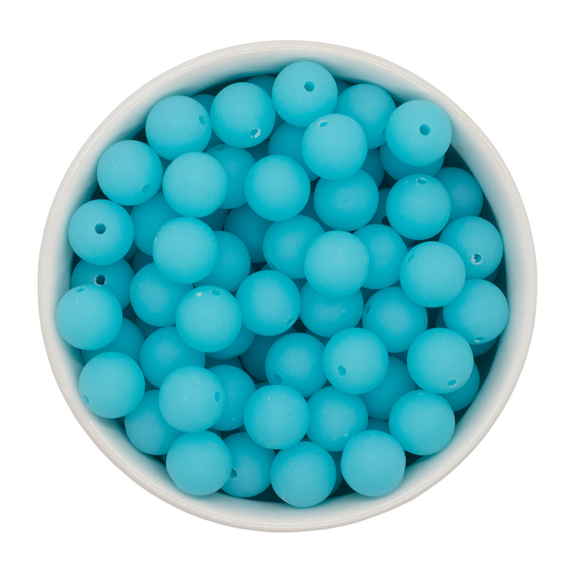 Neon Electric Blue Chalk Matte Beads 12mm (Package of 20)