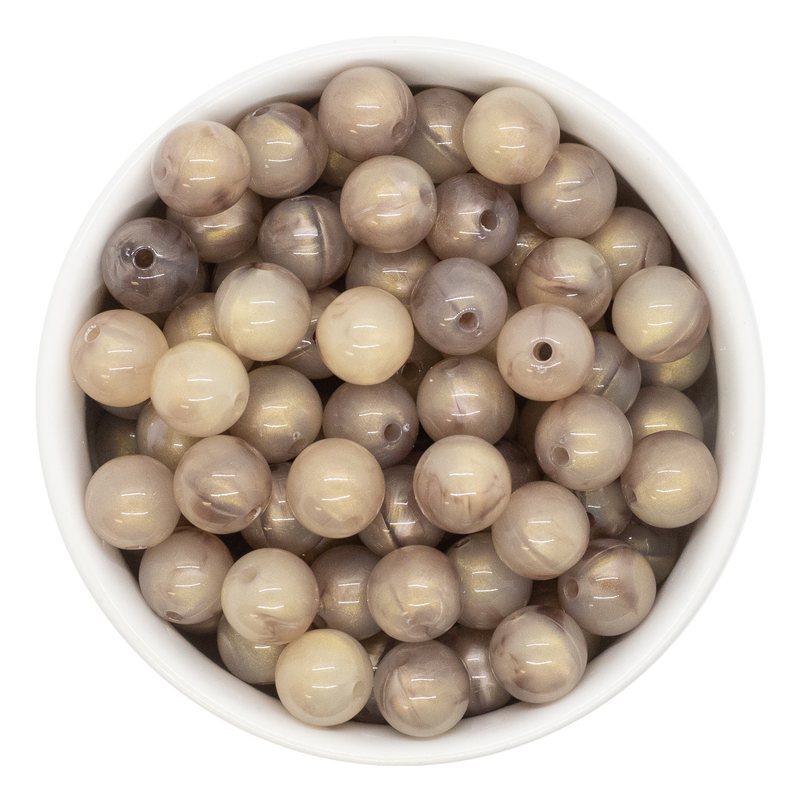 Heather Purple Shimmery Marble Beads 12mm