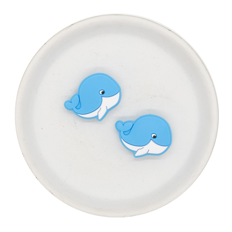 Azure Whale Silicone Focal Bead 30x23mm