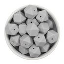 Coin Grey Silicone Hexagon Silicone Beads 17mm (Package of 5)