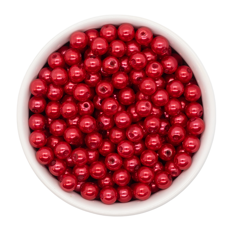 Red Pearl Beads 8mm