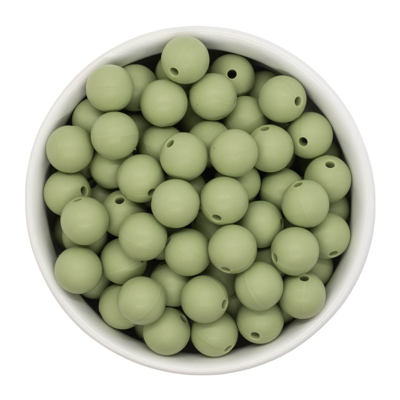 Sage Green Silicone Beads 12mm (Package of 20)
