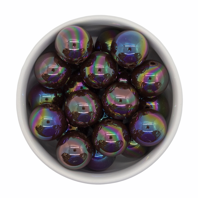 Espresso Iridescent Beads 20mm (Package of 10)