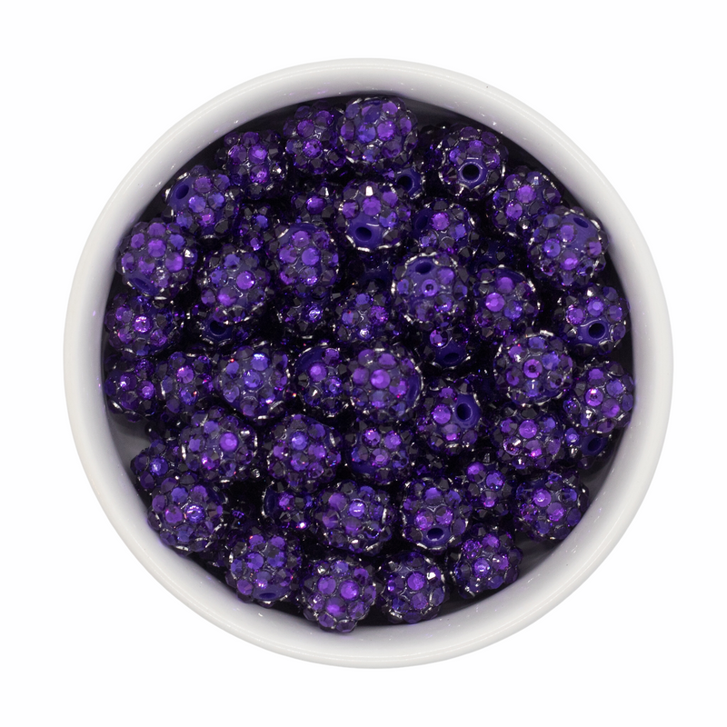 Ultraviolet Rhinestone Beads 12mm