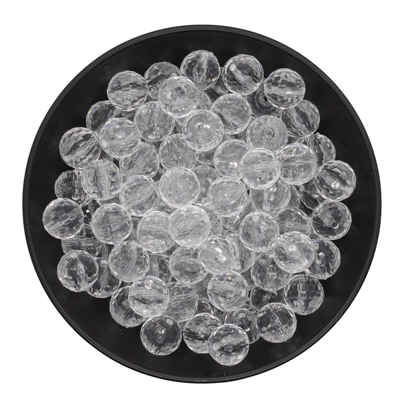 Clear Multifaceted Beads 12mm (Package of 20)