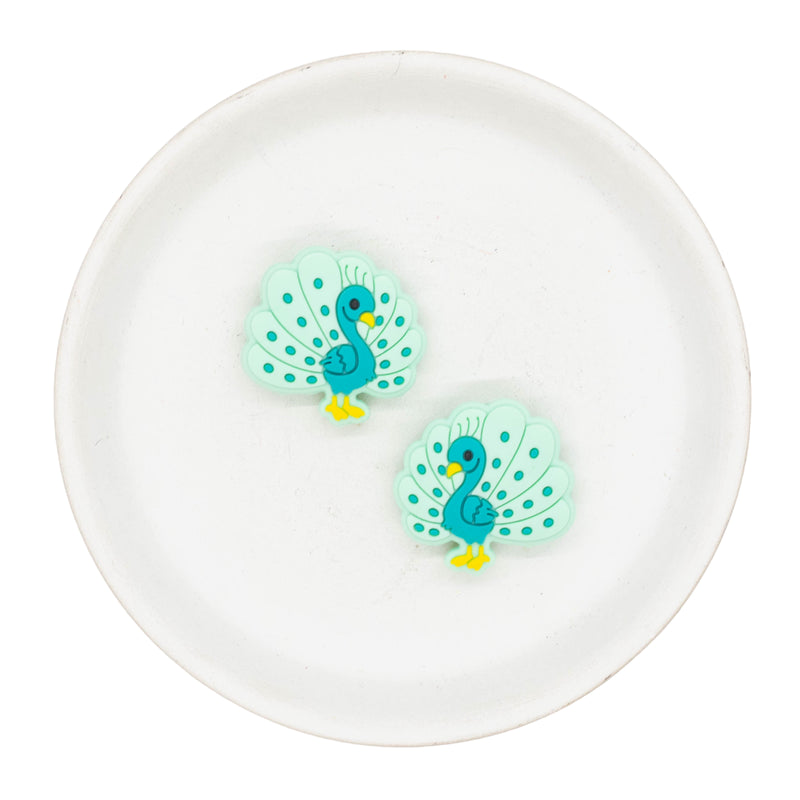 Peacock Silicone Focal Bead 27mm