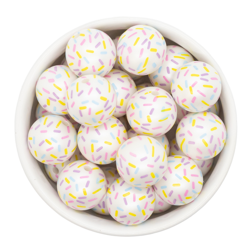 Sprinkles Overlay Printed Beads 20mm