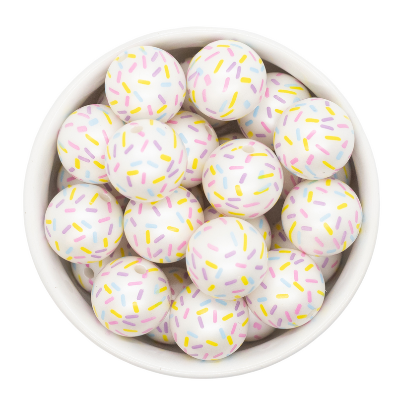 Sprinkles Overlay Printed Beads 20mm (Package of 10)