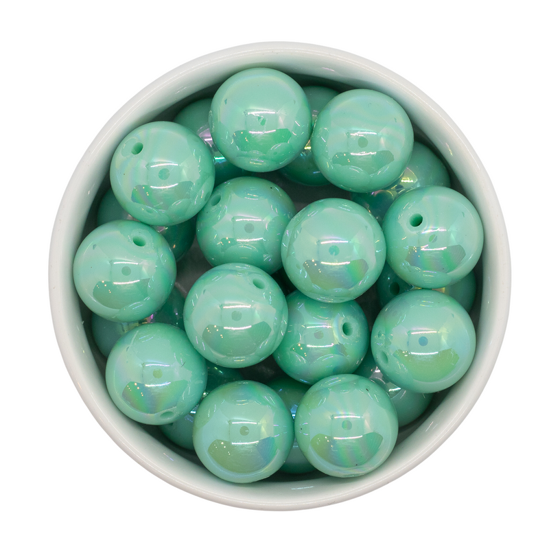 Fresh Mint Iridescent Beads 20mm (Package of 10)