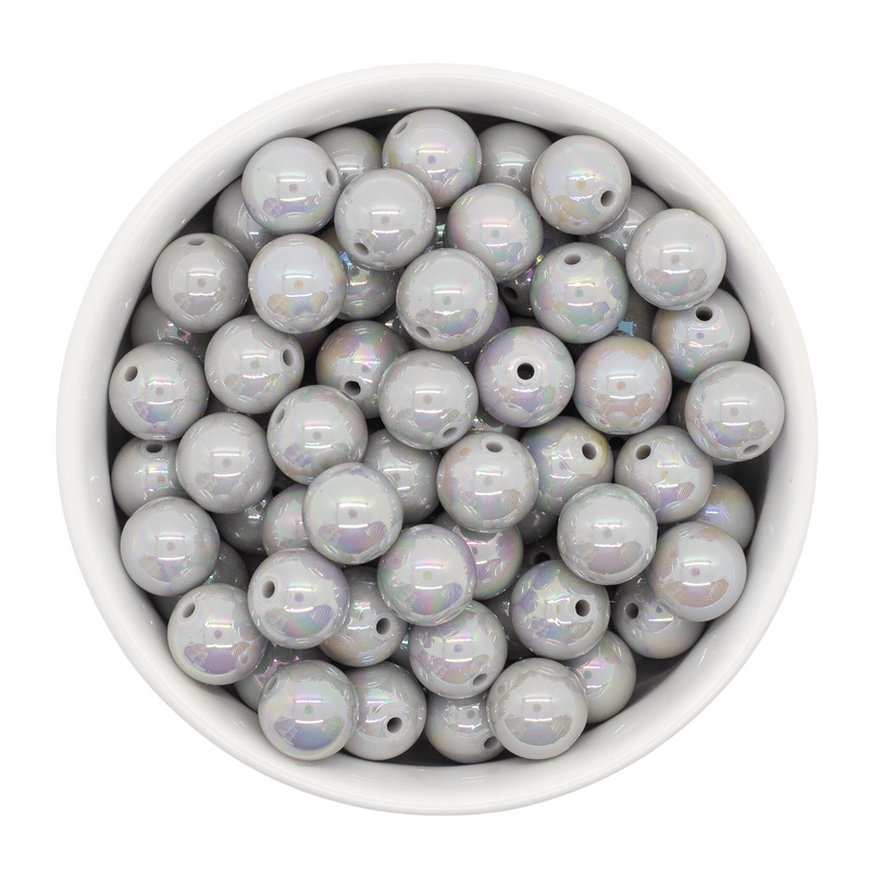 Coin Grey Iridescent Beads 12mm (Package of 20)