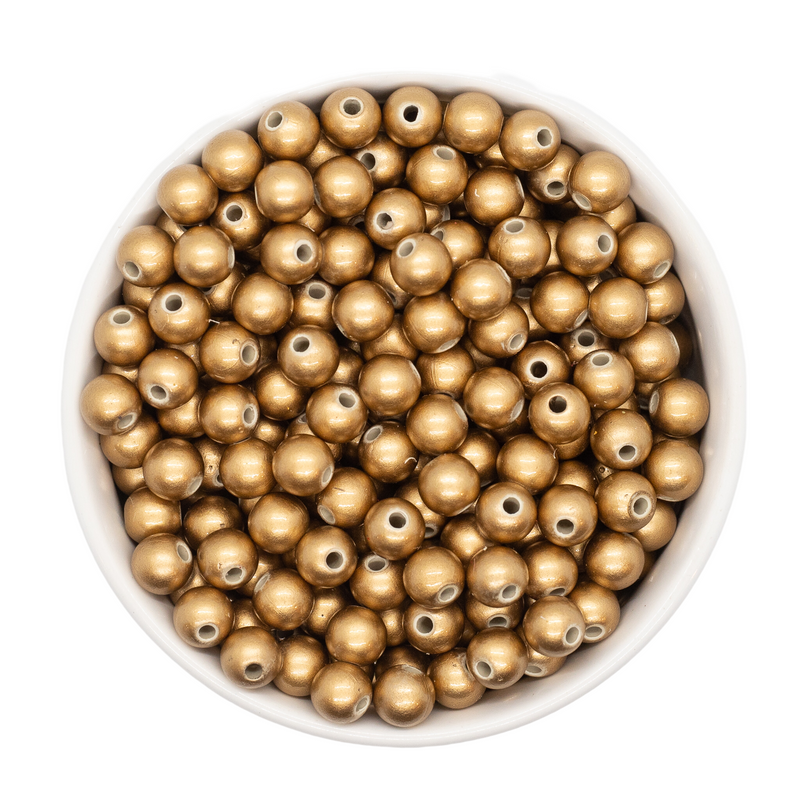 Matte Gold Beads 8mm (Package of Approx. 50 Beads)