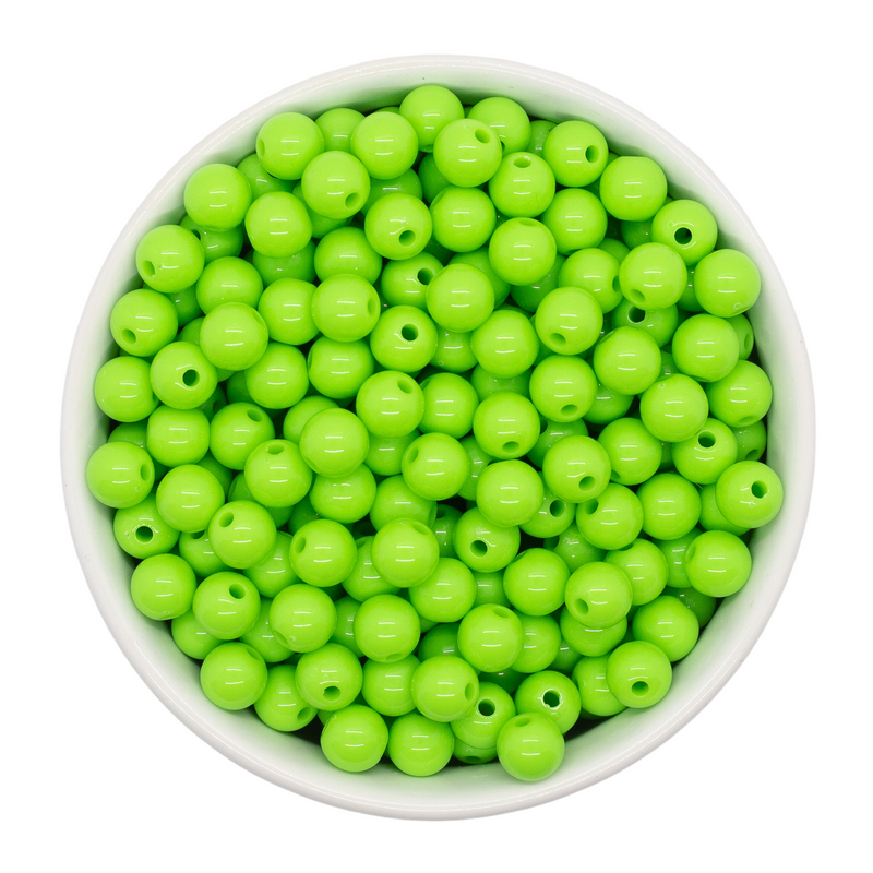 Lime Green Solid Beads 8mm