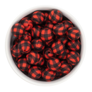 Buffalo Plaid Silicone Beads 15mm (Package of 10)