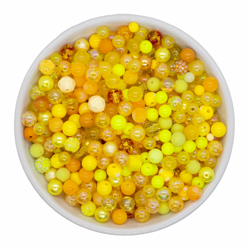 Shades of Yellow Random 6-14mm Bead Mix