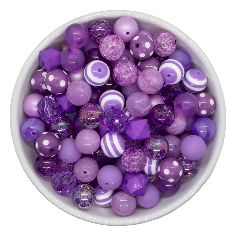Shades of Purple 20mm Bead Mix (Package of 50)