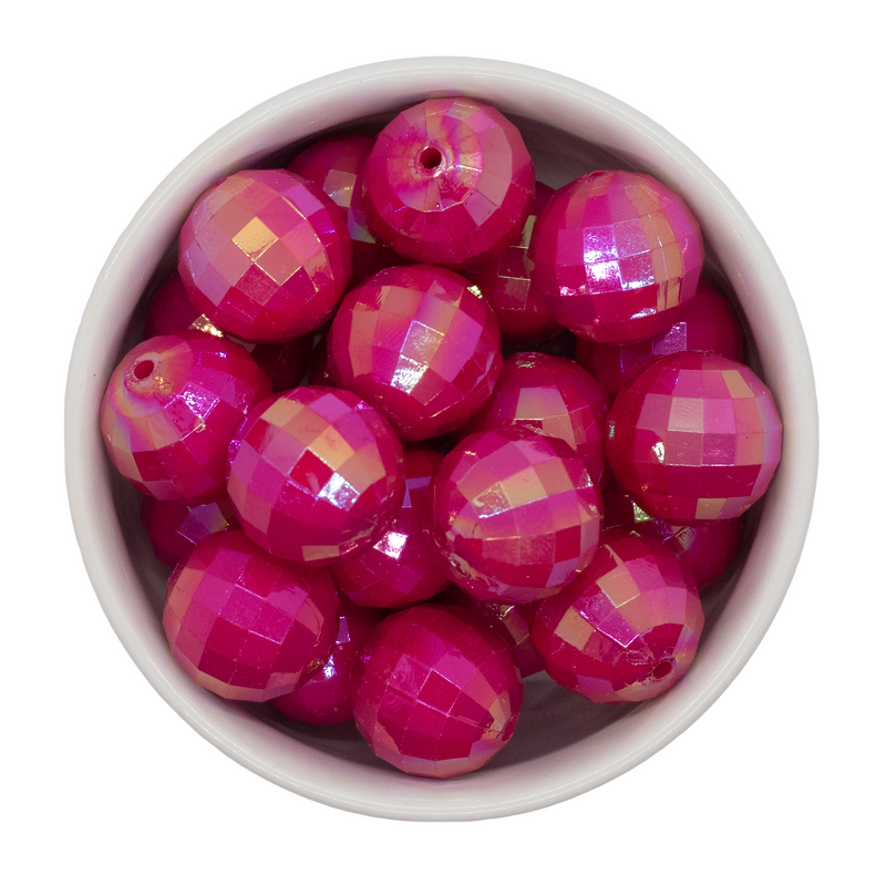 Wild Berry Iridescent Multifaceted Beads 20mm (Package of 10)