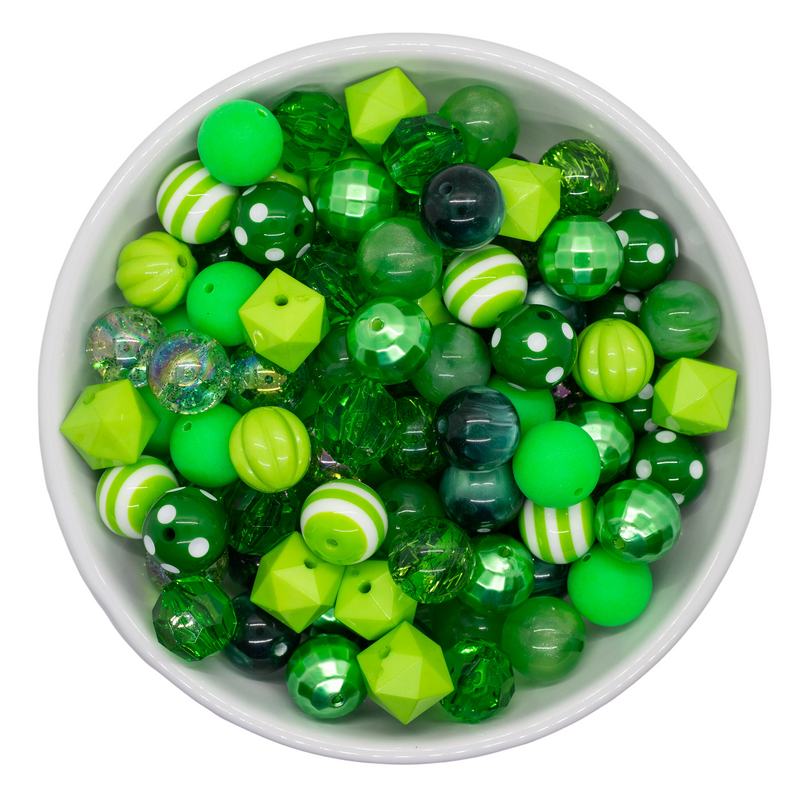 Shades of Green 20mm Bead Mix (Package of 50)