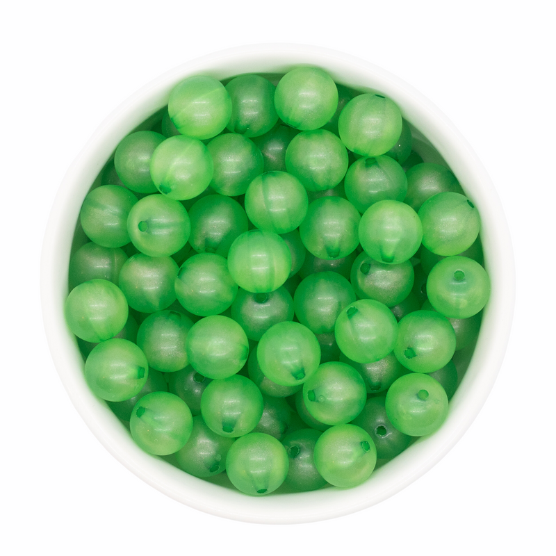 Parakeet Green Translucent Shimmer Beads 12mm