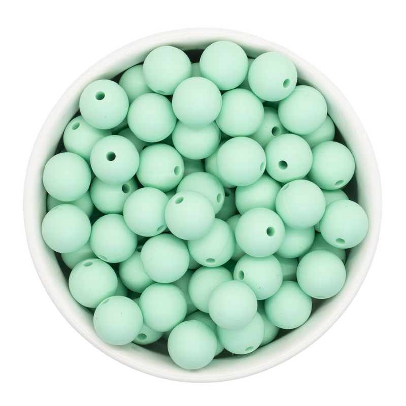 Mint Green Silicone Beads 12mm (Package 20)